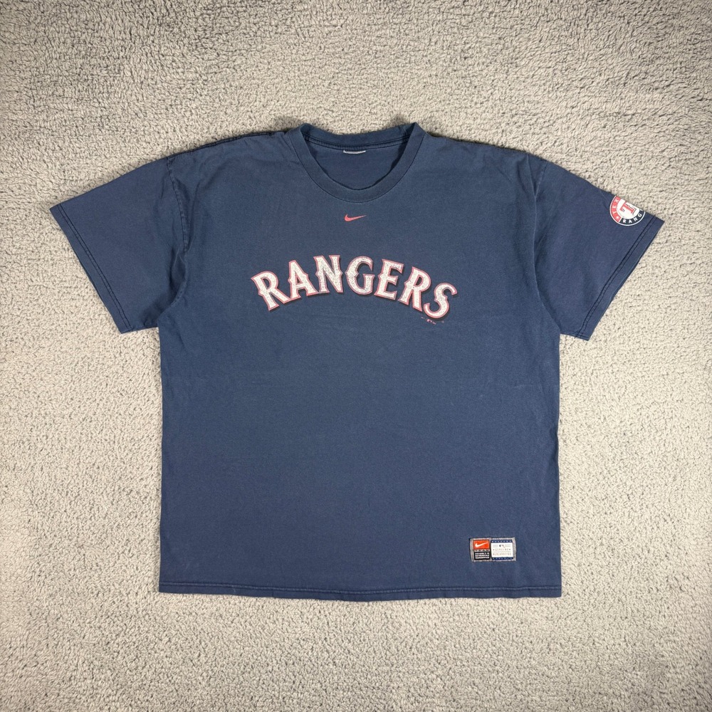 Vintage Nike 2004 Y2K Texas Rangers T-Shirt Mens 2XL Center Swoosh MLB USA
